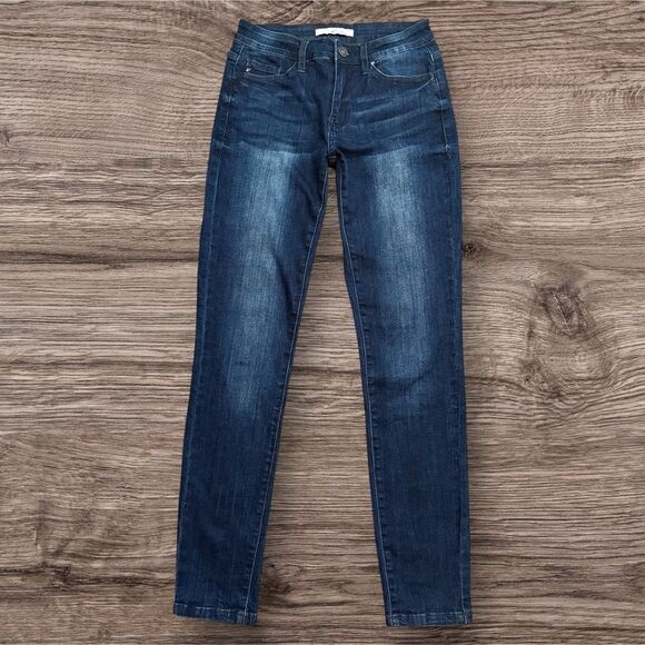 KanCan Dark Blue Skinny Jeans Preowned Chic & Comfortable Size 27 - Picture 1 of 7